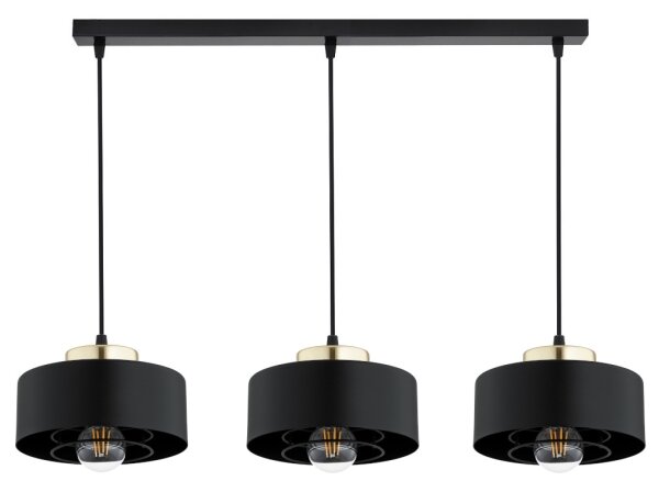 Brilagi - Lampadario a sospensione con cavo SPRING 3xE27/60W/230V nero/oro