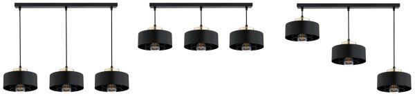 Brilagi - Lampadario a sospensione con cavo SPRING 3xE27/60W/230V nero/oro