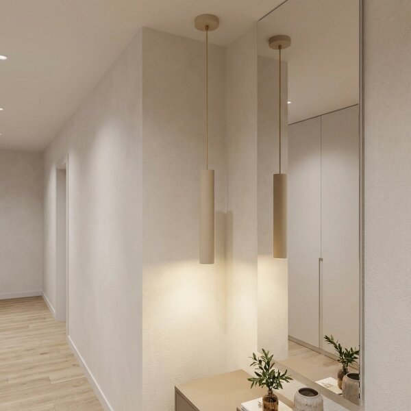 Brilagi - Lampadario sospeso a cavo TUBE 1xGU10/15W/230V beige/oro