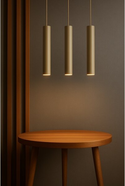 Brilagi - Lampadario sospeso a cavo TUBE 1xGU10/15W/230V beige/oro
