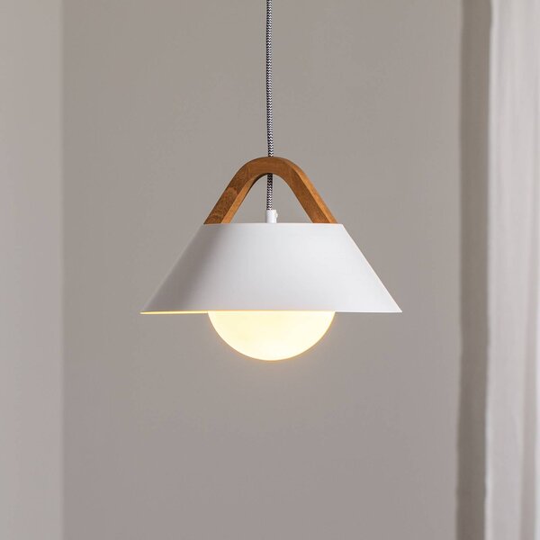 Lampada a sospensione Funda Luminex, dimmerabile, Bianco / Opale, Soggiorno / Sala da pranzo, Metallo, Moderno, Lampada a sospensione