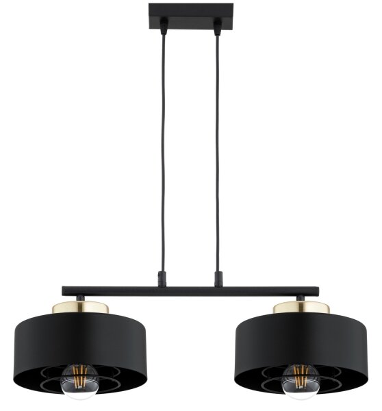 Brilagi - Lampadario sospeso su cavo SPRING 2xE27/60W/230V nero/oro