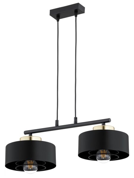 Brilagi - Lampadario sospeso su cavo SPRING 2xE27/60W/230V nero/oro