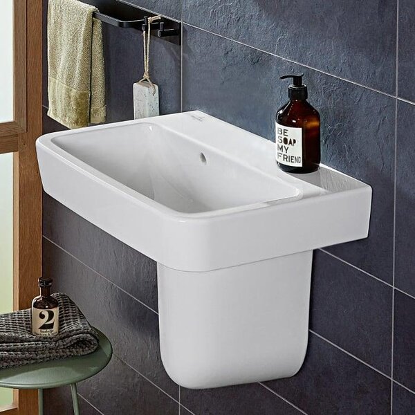 Villeroy & Boch O.novo - Lavabo 500x370 mm, con sfioratore, senza foro per rubinetto, bianco alpino 43445201