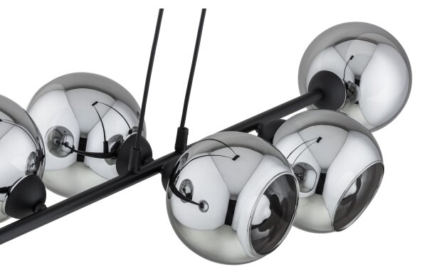 Brilagi - Lampadario a sospensione con cavo DIOR 6xE27/60W/230V nero/grigio fumo
