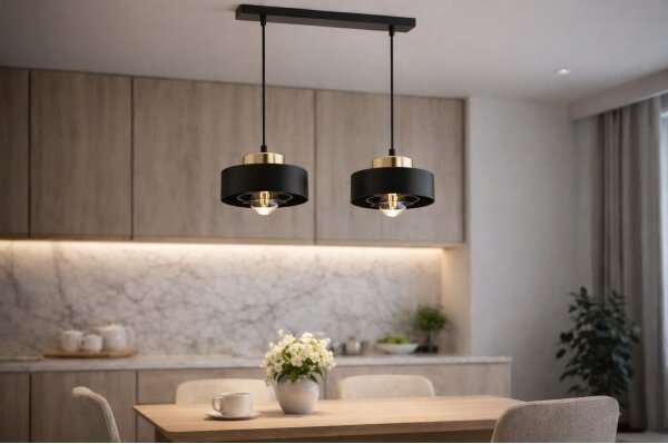 Brilagi - Lampadario a sospensione con cavo SPRING 2xE27/60W/230V nero/oro