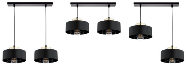 Brilagi - Lampadario a sospensione con cavo SPRING 2xE27/60W/230V nero/oro