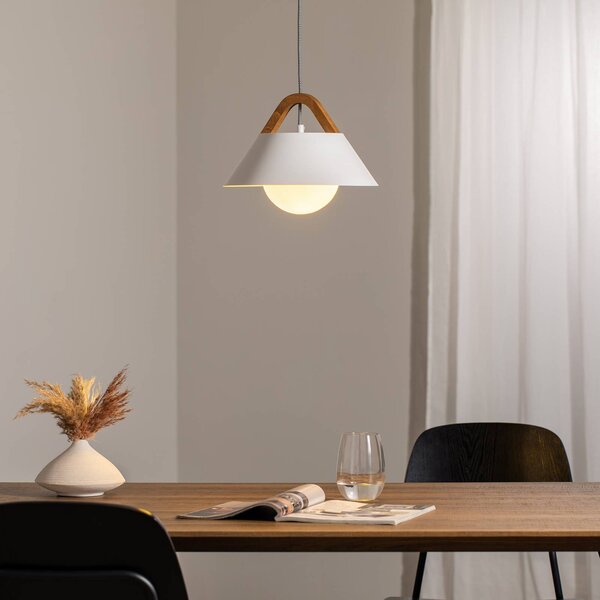 Lampada a sospensione Funda Luminex, dimmerabile, Bianco / Opale, Soggiorno / Sala da pranzo, Metallo, Moderno, Lampada a sospensione