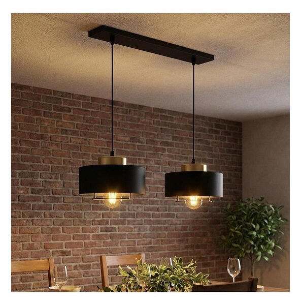 Brilagi - Lampadario a sospensione con cavo SPRING 2xE27/60W/230V nero/oro
