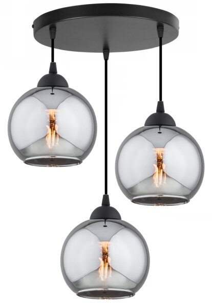 Brilagi - Lampadario sospeso su cavo DIOR 3xE27/60W/230V nero/grigio fumo