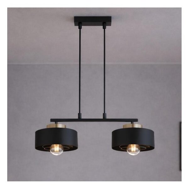 Brilagi - Lampadario sospeso su cavo SPRING 2xE27/60W/230V nero/oro