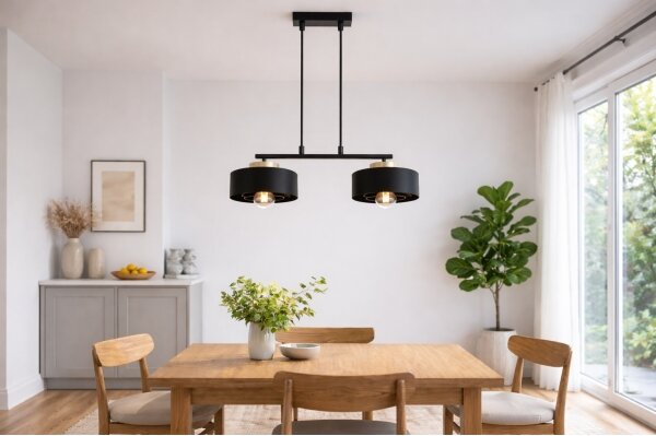 Brilagi - Lampadario sospeso su cavo SPRING 2xE27/60W/230V nero/oro