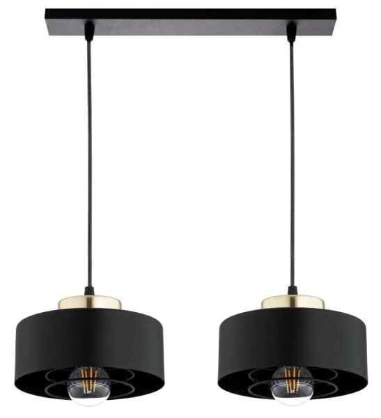 Brilagi - Lampadario a sospensione con cavo SPRING 2xE27/60W/230V nero/oro