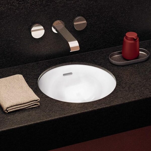 Villeroy & Boch Loop&Friends - Lavabo da incasso, diametro 380 mm, con sfioratore, CeramicPlus, bianco alpino 4A5200R1