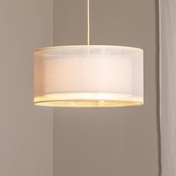 Lampada a sospensione Duo Den Light Maco Design, dimmerabile, Crema / Ambra, Soggiorno / Sala da pranzo, Tessuto / Stoffa / Seta, Lampada a sospensione