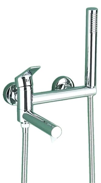 Rubinetteria per vasca da bagno, montaggio a parete, design contemporaneo, cromato B