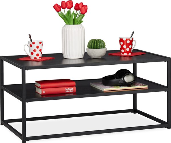 Relaxdays 10026788_0 relaxdays Couchtisch Holz schwarz 90,0cm x 50,0cm x 42,0 cm
