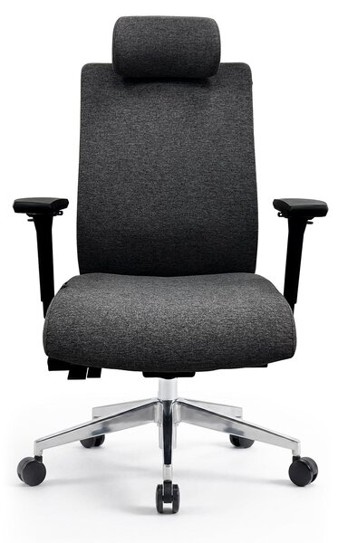 JAN NOWAK Sedia da ufficio ergonomica, grigio scuro, VECTOR – ergonomica e confortevole per l'ufficio e il lavoro da casa