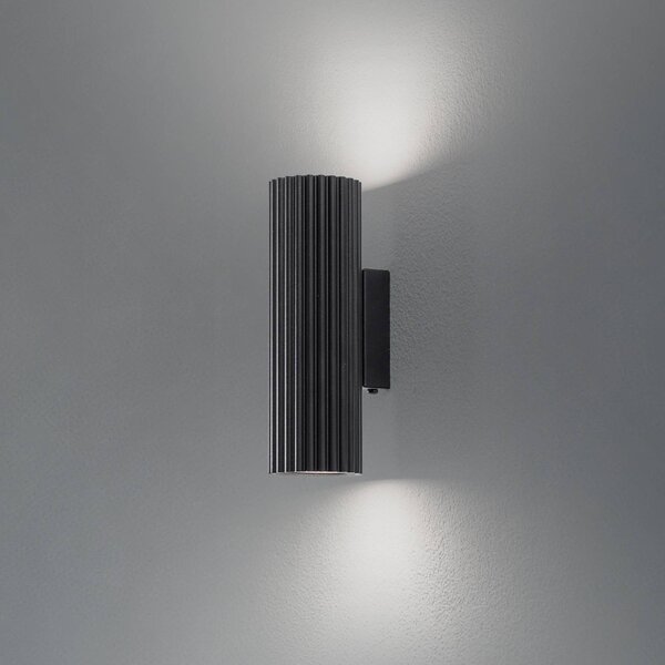 Applique da parete Karbon SOLLUX LIGHTING, dimmerabile, Nero, Soggiorno / Sala da pranzo, Alluminio, Moderno, Applique