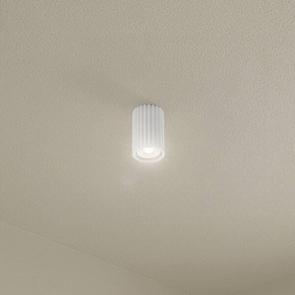 Plafoniera soffitto Karbon SOLLUX LIGHTING, dimmerabile, Bianco / Opale, Soggiorno / Sala da pranzo, Alluminio, Moderno, Plafoniera