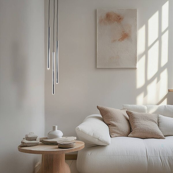 Lampada a sospensione Sopel Lux SIGMA, dimmerabile, Alluminio / Grigio / Zincato, Soggiorno / Sala da pranzo, Metallo, Moderno, Lampada a sospensione