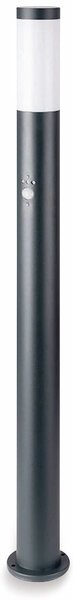 Lampada da terra, acciaio inox, nero, sensore di movimento, H 110 cm