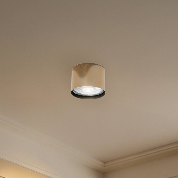 Faretto da soffitto Chloe fisso, acciaio color ottone Argon, dimmerabile, Ottone / Oro, Soggiorno / Sala da pranzo, Metallo, Moderno, Faretto