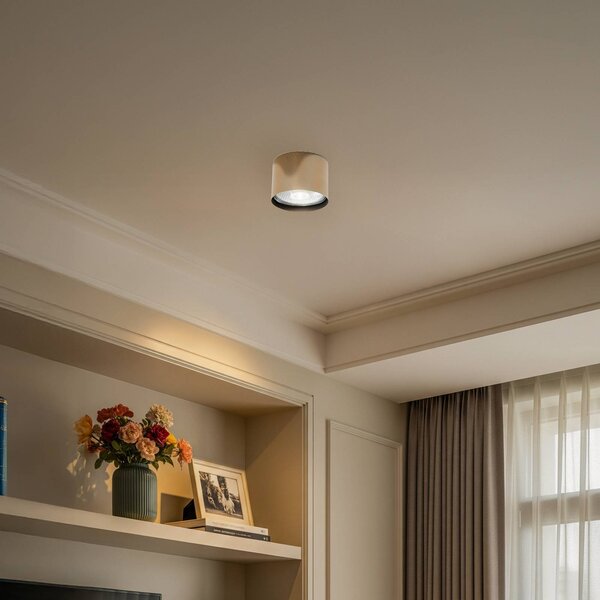Faretto da soffitto Chloe fisso, acciaio color ottone Argon, dimmerabile, Ottone / Oro, Soggiorno / Sala da pranzo, Metallo, Moderno, Faretto