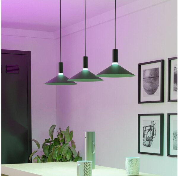 Eglo 902184 - Lampada a sospensione su cavo LED RGBW dimmerabile CONOMAVILLA-Z 3xLED/7,5W/230V nero