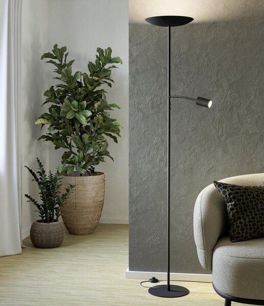 Eglo 901977 - Lampada da terra dimmerabile CONIVARINO LED/26,5W/230V +LED/4W nera