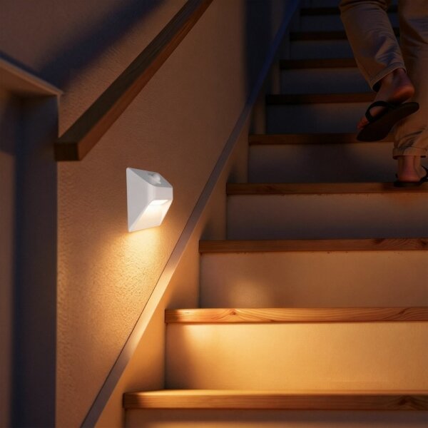 Immax 08308L - Luce LED ricaricabile per gradini con sensore STEP LIGHT, 0,3W/3,7V, 2200 mAh, IP53, bianco