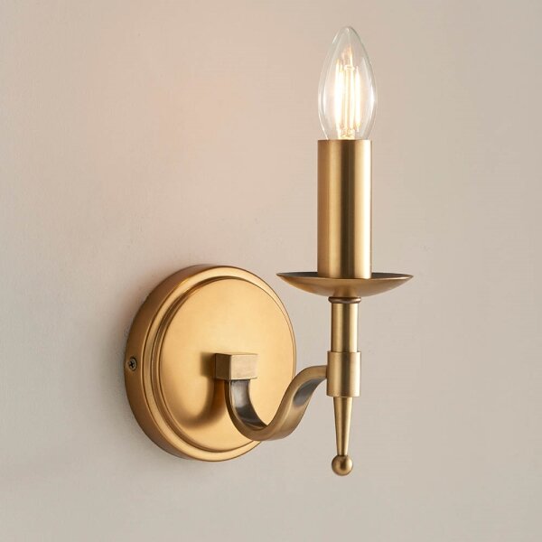 Endon 63653 - Lampada da parete STANFORD 1xE14/40W/230V ottone/beige