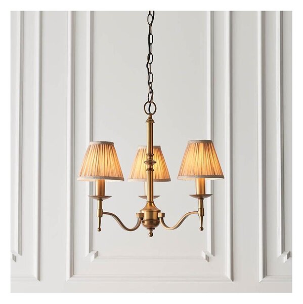 Endon 63628 - Lampadario a catena STANFORD 3xE14/40W/230V ottone/beige
