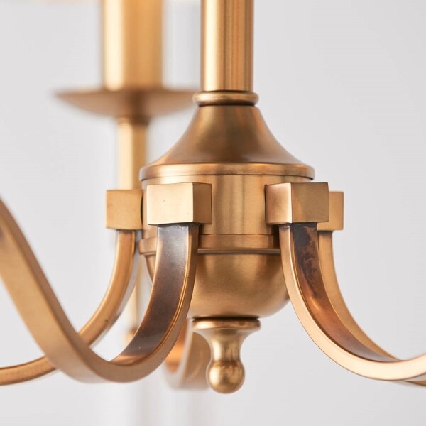 Endon 63627 - Lampadario a catena STANFORD 5xE14/40W/230V ottone/beige
