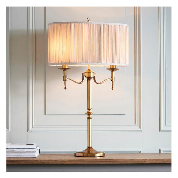 Endon 63648 - Lampada da tavolo STANFORD 2xE14/40W/230V ottone/beige