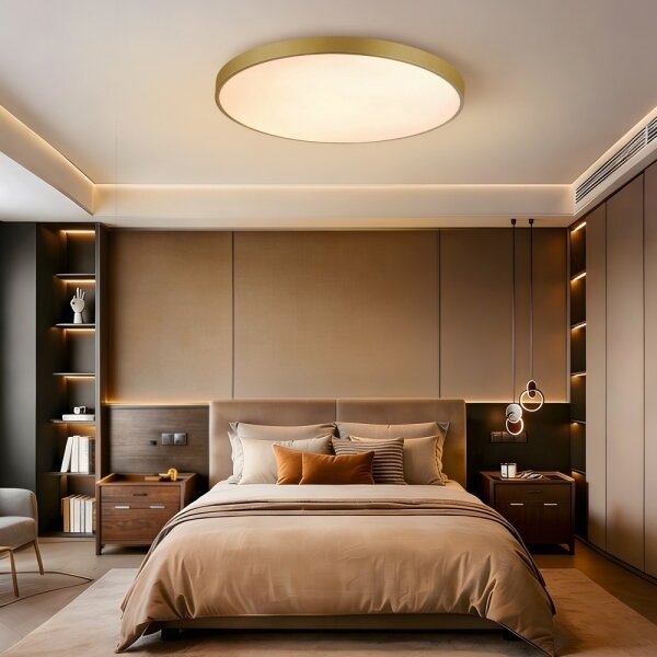 Immax NEO 07311L-LED Plafoniera dimmerabile SEMPLICI 96W/230V diam. 80 cm Wi-Fi Tuya dorata + telecomando