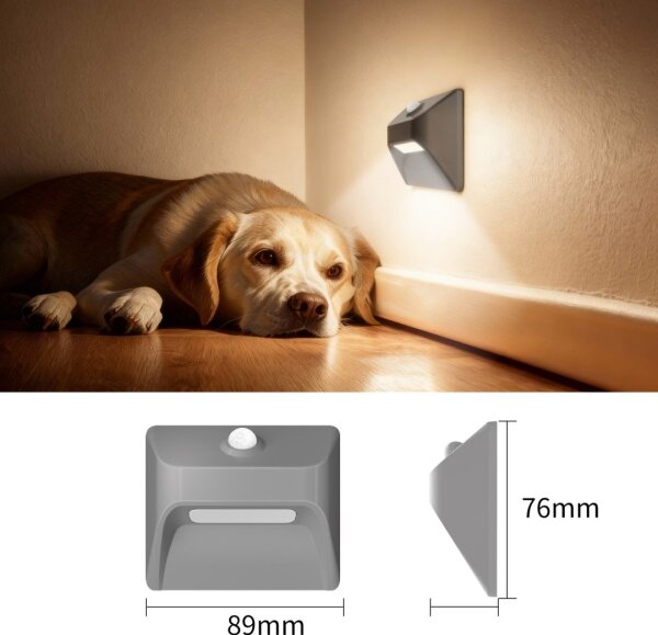 Immax 08309L - Lampada LED ricaricabile per gradini con sensore STEP LIGHT 0,3W/3,7V 2200 mAh IP53 grigio