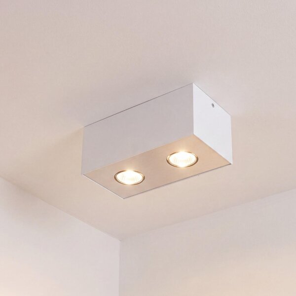 Faretto a plafone bianco CARSON metallo GU10 2 luci soffitto moderno soggiorno corridoio cucina