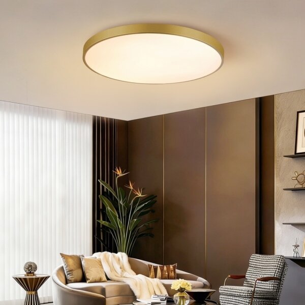 Immax NEO 07311L-LED Plafoniera dimmerabile SEMPLICI 96W/230V diam. 80 cm Wi-Fi Tuya dorata + telecomando