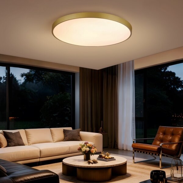 Immax NEO 07311L-LED Plafoniera dimmerabile SEMPLICI 96W/230V diam. 80 cm Wi-Fi Tuya dorata + telecomando
