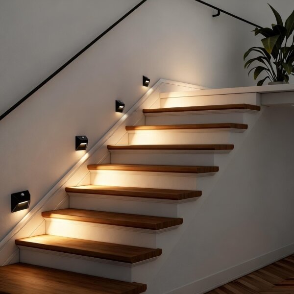 Immax 08307L - Lampada LED per gradini ricaricabile con sensore STEP LIGHT 0,3W/3,7V 2200 mAh IP53 nera