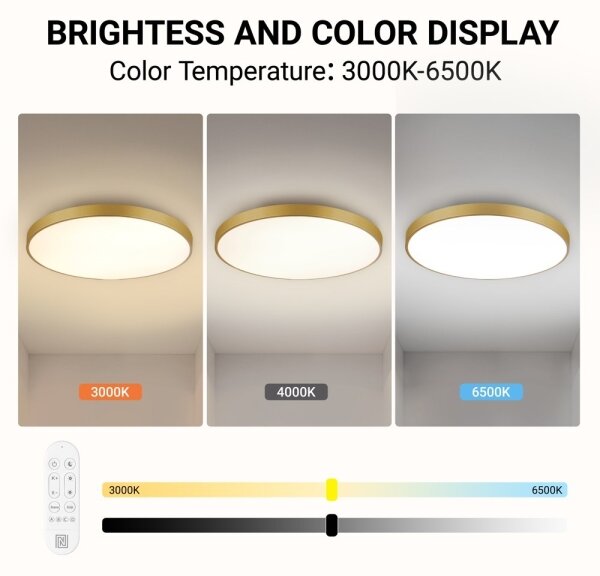 Immax NEO 07311L-LED Plafoniera dimmerabile SEMPLICI 96W/230V diam. 80 cm Wi-Fi Tuya dorata + telecomando