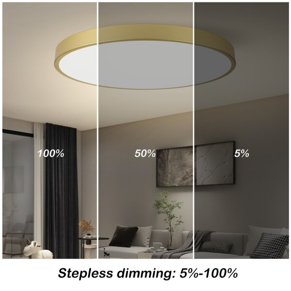 Immax NEO 07311L-LED Plafoniera dimmerabile SEMPLICI 96W/230V diam. 80 cm Wi-Fi Tuya dorata + telecomando