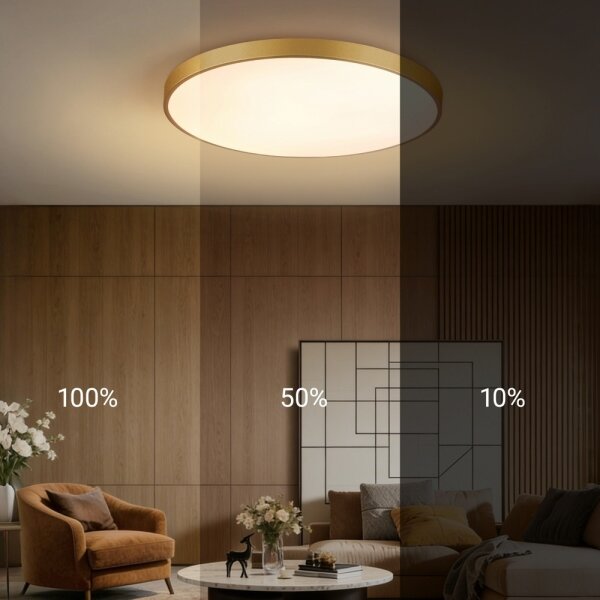 Immax NEO 07311L-LED Plafoniera dimmerabile SEMPLICI 96W/230V diam. 80 cm Wi-Fi Tuya dorata + telecomando