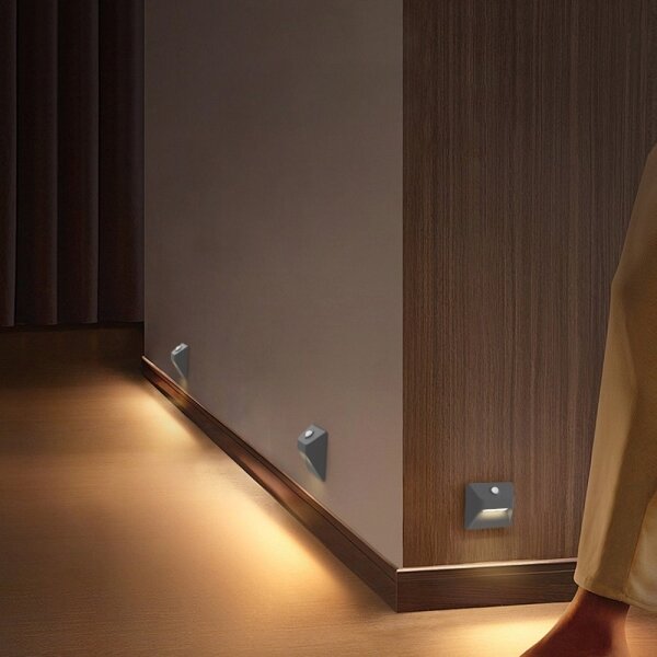 Immax 08309L - Lampada LED ricaricabile per gradini con sensore STEP LIGHT 0,3W/3,7V 2200 mAh IP53 grigio