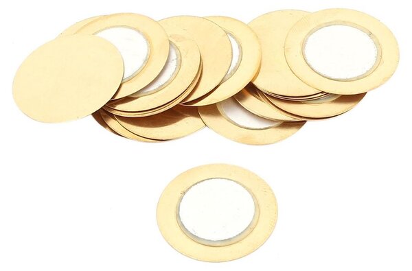 20 dischi in Vetroceramica piezoelettrica, diametro 20 mm, piatti, color oro