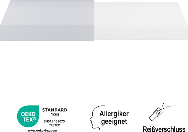 Materasso in schiuma fredda, confortevole, coprimaterasso con particelle e impugnature antiscivolo, Oeko-Tex, ergonomico, traspirante e resistente, durezza H3, 90x200cm