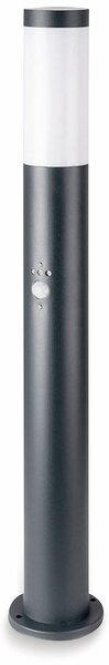 Lampada da terra, acciaio inox, nero, rilevatore di movimento, H 80 cm