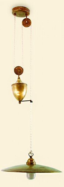 Saliscendi rustico lampadari bartalini elisali cp35 sospensione ottone e27 led - Lampadari Bartalini