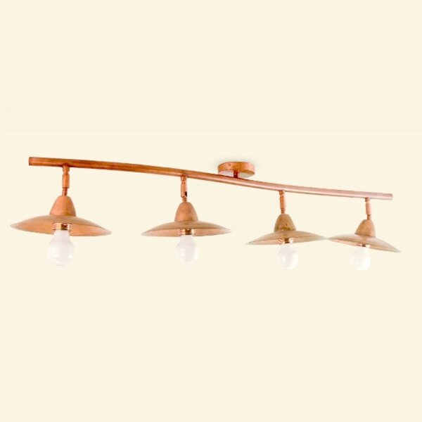 Plafoniera rustica lampadari bartalini elitra eli tr4 e27 led ottone lampada soffitto - Lampadari Bartalini